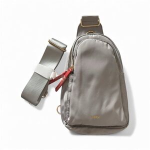 Mersi Grey Nylon Sling Bag - Crossbody, Lightweight, Adjustable / NIB